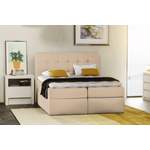 Boxspringbett von Fun Moebel, in der Farbe Beige, aus Leder, andere Perspektive, Vorschaubild