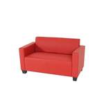 2/3-Sitzer Sofa von MCW, in der Farbe Rot, aus Kunstleder, andere Perspektive, Vorschaubild