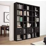 Bücherregal von loftscape, in der Farbe Schwarz, aus Holzwerkstoff, andere Perspektive, Vorschaubild