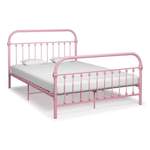 Metallbett von furnicato, in der Farbe Rosa, aus Metall, andere Perspektive, Vorschaubild