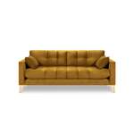 2/3-Sitzer Sofa von Maisons du Monde, in der Farbe Gelb, aus Samt, andere Perspektive, Vorschaubild