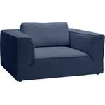 2/3-Sitzer Sofa von TOM TAILOR HOME, in der Farbe Blau, aus Bouclé, andere Perspektive, Vorschaubild