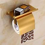 Toilettenpapierhalter von SXLSZ, in der Farbe Gold, aus Edelstahl, andere Perspektive, Vorschaubild