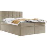 Boxspringbett von WFL GROUP, in der Farbe Beige, andere Perspektive, Vorschaubild