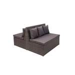 2/3-Sitzer Sofa von MCW, in der Farbe Grau, aus Rattan, andere Perspektive, Vorschaubild