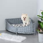 Hundekorb von PawHut, in der Farbe Grau, aus Rattan, andere Perspektive, Vorschaubild