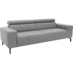 2/3-Sitzer Sofa von DOMO collection, in der Farbe Grau, aus Echtleder, andere Perspektive, Vorschaubild