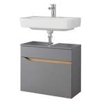 Waschbeckenunterschrank von LOMADOX, in der Farbe Grau, aus Qualitätsspanplatte, andere Perspektive, Vorschaubild