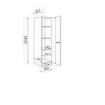 Buffetschrank von FlexWell, in der Farbe Grau, aus Metall, andere Perspektive, Vorschaubild