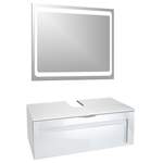 Waschbeckenunterschrank von Vladon, in der Farbe Weiss, aus Hochglanz, andere Perspektive, Vorschaubild