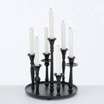 Kerzenständer, in der Farbe Schwarz, aus Metall, andere Perspektive, Vorschaubild
