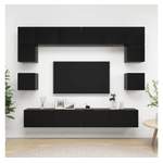 TV-Wand von furnicato, in der Farbe Schwarz, andere Perspektive, Vorschaubild