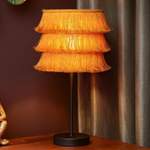 Beistelltischlampe von Lucide, in der Farbe Orange, aus Stoff, andere Perspektive, Vorschaubild