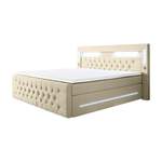 Boxspringbett von Luxusbetten24, in der Farbe Beige, aus Samt, andere Perspektive, Vorschaubild