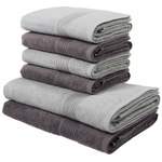 Handtuch-Set von My Home, in der Farbe Grau, aus Baumwolle, andere Perspektive, Vorschaubild