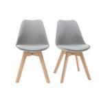 Design-Stuhl Holzbeine der Marke Miliboo