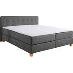 Boxspringbett von home affaire, in der Farbe Grau, aus Federn, andere Perspektive, Vorschaubild