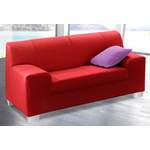 2/3-Sitzer Sofa von DOMO collection, in der Farbe Rot, aus Microfaser, andere Perspektive, Vorschaubild