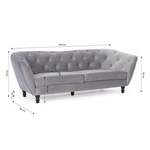 2/3-Sitzer Sofa von Fun Moebel, in der Farbe Grau, aus Velvet, Vorschaubild