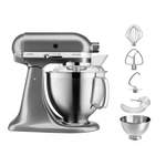 Küchenmachine von KitchenAid, in der Farbe Silber, aus Edelstahl, andere Perspektive, Vorschaubild