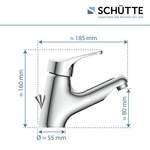 Waschtischarmatur von SCHÜTTE, in der Farbe Silber, aus Messing, andere Perspektive, Vorschaubild