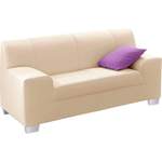 2/3-Sitzer Sofa von DOMO collection, in der Farbe Beige, aus Kunstleder, andere Perspektive, Vorschaubild