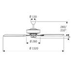 Deckenventilator von CASAFAN, in der Farbe Braun, aus Metall, andere Perspektive, Vorschaubild