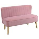 2/3-Sitzer Sofa von HOMCOM, in der Farbe Rosa, aus Webstoff, Vorschaubild