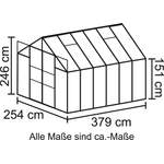 Gewächshaus von Vitavia, in der Farbe Schwarz, aus Esg-sicherheitsglas, andere Perspektive, Vorschaubild