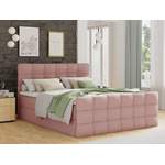 Boxspringbett von Sofnet, in der Farbe Rosa, aus Webstoff, andere Perspektive, Vorschaubild