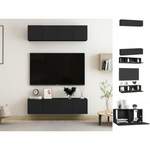 TV-Lowboard von vidaXL, in der Farbe Schwarz, aus Holzwerkstoff, Vorschaubild