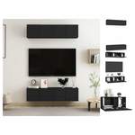 TV-Lowboard von vidaXL, in der Farbe Schwarz, aus Holzwerkstoff, andere Perspektive, Vorschaubild