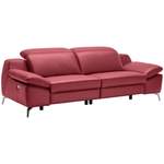 2/3-Sitzer Sofa von Celina Home, in der Farbe Rot, aus Leder, andere Perspektive, Vorschaubild