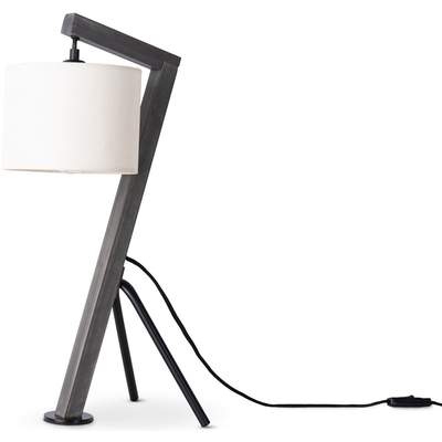 Dreibein Bambus Tischleuchte Lampenschirm - 28x28 E27 Tischleuchte Nachttischlampe aus Stehlampe (Ø28cm), für Stoff Ladendirekt | Schwarz Preisvergleich Paco Grau - Home, Uni BxT cm,