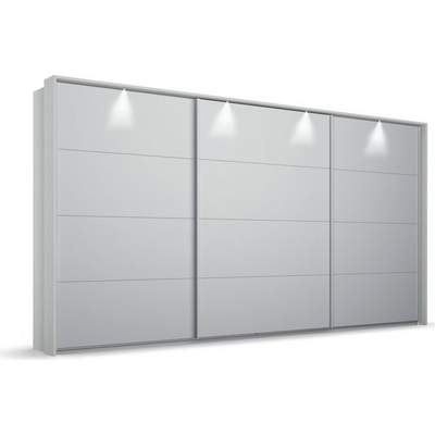 Preisvergleich für rauch Schwebetürenschrank Oteli inkl. Passepartout  optional mit Beleuchtung, BxHxT 368x68x233 cm, in der Farbe Grau, aus  Holzwerkstoff, GTIN: 4057776702115 | Ladendirekt