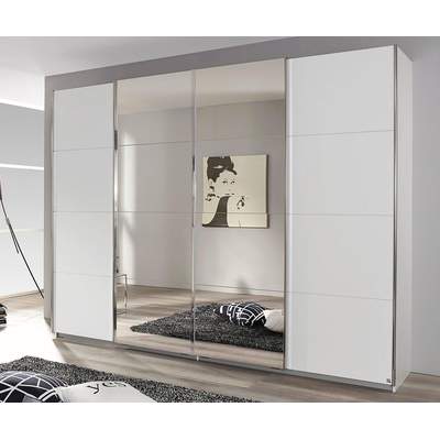 Preisvergleich für rauch Schwebetürenschrank »Syncrono« mit  Synchronöffnung, BxHxT 361x62x211 cm, in der Farbe Weiss, aus Metall, GTIN:  4053714223162 | Ladendirekt