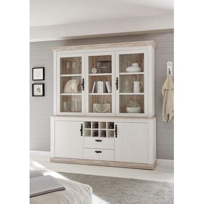 Preisvergleich für Home affaire Buffet Florenz, im romantischen  Landhaus-Look, Höhe 205 cm, BxHxT 184x44x205 cm, in der Farbe Weiß |  Ladendirekt