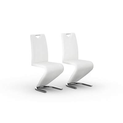 Preisvergleich für Homexperts Esszimmerstuhl »Zora 01«, (Set), 2 St.,  Kunstleder, Bezug in Kunstleder, mit weiß abgesetzten Seiten, BxHxT  44x60x101 cm, SKU: 599430 | Ladendirekt | Stühle