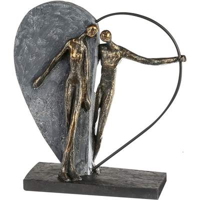 Preisvergleich für Deko-Figur Skulptur Heartbeat, BxHxT 28x31x10 cm, in der  Farbe Grau, aus Kunststoff, GTIN: 4063387370735 | Ladendirekt