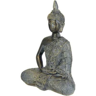 Preisvergleich für I.GE.A. Dekofigur Buddha Figuren GTIN: meditierend Statue BxT St), sitzend der 15x20 (1 Garten-Figur 4019844765668 Farbe cm, Ladendirekt in Wohnaccessoire, Figur Skulptur | Grau