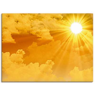 Preisvergleich für Artland Wandbild Warme Sonnenstrahlen, Himmel (1 St),  als Alubild, Leinwandbild, Wandaufkleber oder Poster in versch. Größen, BxT  60x45 cm, in der Farbe Gelb | Ladendirekt