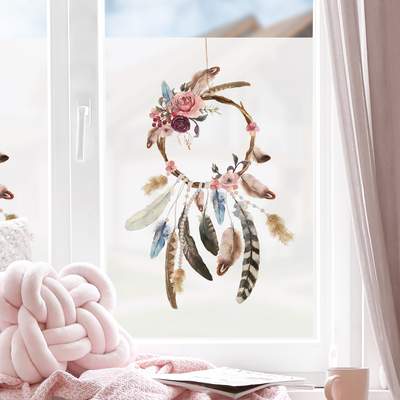 MySpotti Fensterfolie »Look Feathers turquois«, halbtransparent,  glattstatisch haftend, 90 x 100 cm, statisch haftend online bestellen