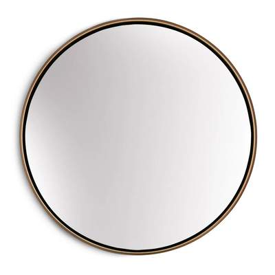 Brightify Gewölbter Spiegel, gewölbter Wandspiegel, 55.9x76.2 cm, schwarzer  Bogenspiegel, Metallrahmen, schwarzer Badezimmerspiegel, Eingangsbereich