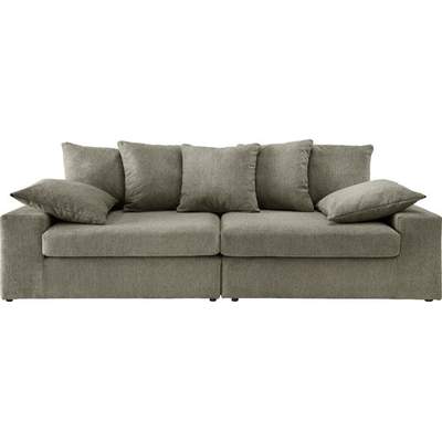 Preisvergleich für andas Big-Sofa »Lörby«, auch mit Aqua clean-Bezug, feine  Steppung im Sitzbereich, lose Kissen, BxHxT 264x107x90 cm, in der Farbe  Blau | Ladendirekt | Einzelsofas