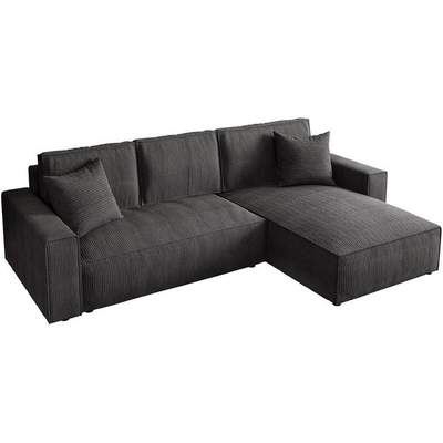 Eckcoch Ecke, Cordstoff, Bettkasten, der cm, Farbe mit Beautysofa 5904717791587 Preisvergleich Schlaffuntion, Ecksofa in mit | Polyester, Ottomane, GTIN: universelle Grau, »Paris«, l-förmig aus Ladendirekt 290 für