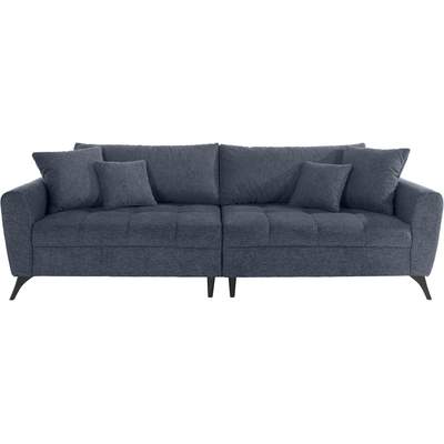 Preisvergleich für andas Big-Sofa »Lörby«, auch mit Aqua clean-Bezug, feine  Steppung im Sitzbereich, lose Kissen, BxHxT 264x107x90 cm, in der Farbe  Blau | Ladendirekt