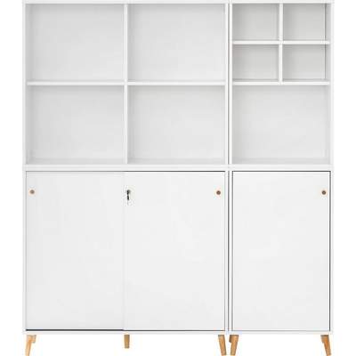 | x Ladendirekt Preisvergleich aus cm, Fachböden 168,7 500, 151x185x41 41,0 151,05 cm, MÖBELPARTNER Regalschrank x für 701808 BxHxT 6 weiß Holzwerkstoff