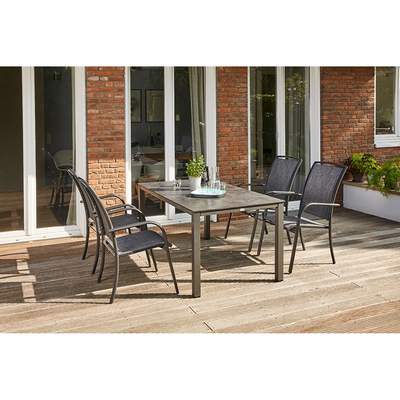 Preisvergleich für Siena aus 4x »Livorno anthrazit« 4-St), | Relax SET Ladendirekt Kunststoff Gartensessel 58.5x113x70 (Set, Garden cm, BxHxT