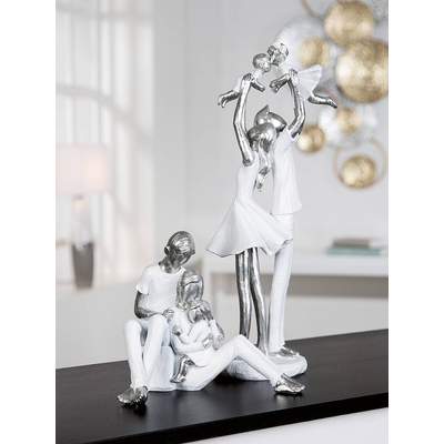 Ladendirekt 4001250798941 für GTIN: aus Ladys, Kunststoff, der Farbe | Four Preisvergleich BxHxT Deko-Figur Skulptur cm, 39x36x11 in Silber,