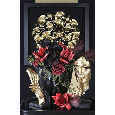 für Gold, | Farbe Ladendirekt Deko-Figur der BxHxT 4001250892274 cm, aus Skulptur in GTIN: 15x41x15 Preisvergleich Silence, Kunststoff,